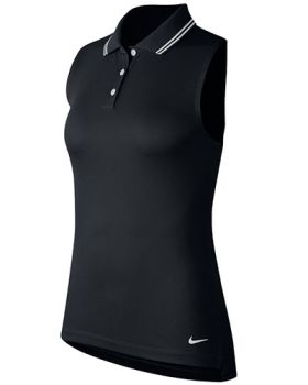 Nike Women's Dri-FIT Victory Sleeveless Golf Polo  - Black