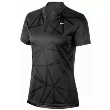 Nike Women's Dri-FIT Victory Print Polo - Black/White