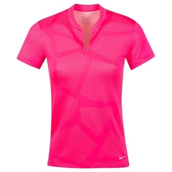 Nike Women's Breathe SS Course Jacquard Polo - Hyper Pink/Arctic Punch