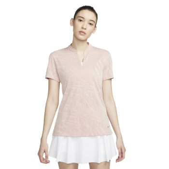 Nike Women's Dri-FIT Victory Short Sleeve Jacquard Print Golf Polo - Pink Salt/Pink Oxford