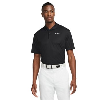 Nike Men's Dri-FIT Victory Solid Golf Polo - Black/White