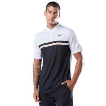 Nike Men's Dri-FIT Victory Colour Block Golf Polo - White/Black
