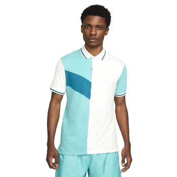 Nike Men's Dri-Fit Color Block Slim Golf Polo - Washed Teal/Summit White/Bright Spruce