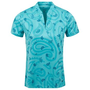 Nike Women's Dri-FIT Victory Allover Jacquard Print Golf Polo - Washed Teal/Black
