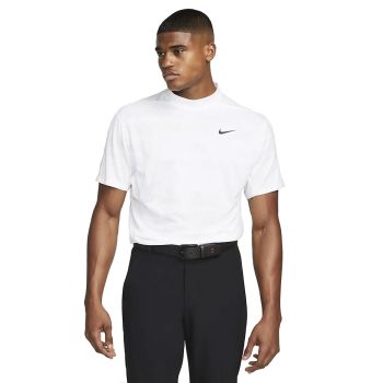 Nike Men's Dri-Fit ADV Tiger Woods Mock-Neck Golf Polo - White/University Red/Black