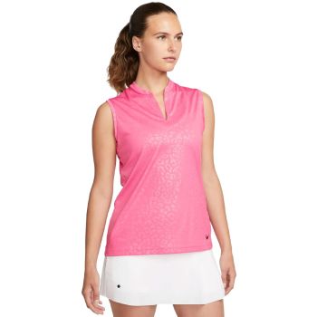 Nike Women's Dri-FIT Victory Sleeveless Golf Polo - Pinksicle/Black