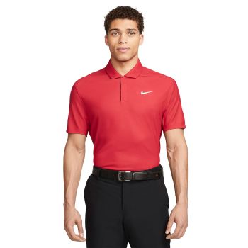 Nike Men's Dri-FIT Tiger Woods Tech Pique Golf Polo - Gym Red/University Red/White