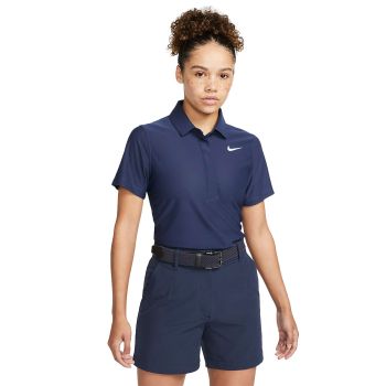 Nike Women's Dri-FIT ADV Tour Short Sleeve Golf Polo - Midnight Navy/White
