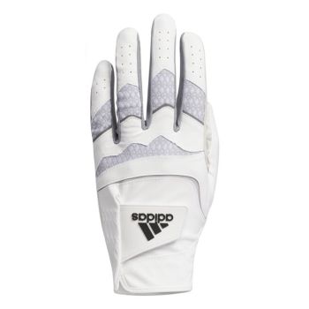 Adidas Men's Leather Cord Chaos Golf Gloves Right Hand (For The Left Handed Golfer) - White/Hall Silver 