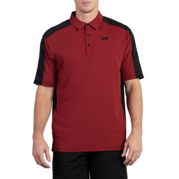 PXG Men's Comfort Fit Short Sleeve Side Block Polo Shirt - Rust