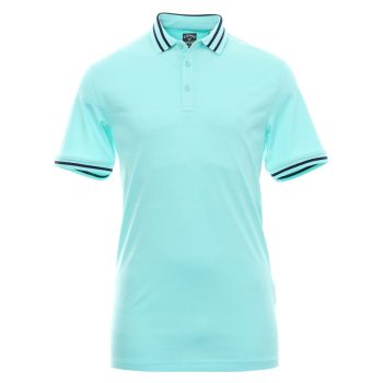 Callaway Men's SS Color Block Texture Golf Polo Shirt - Aruba Blue