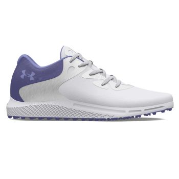 Under Armour Women's UA Charged Breathe 2 Spikeless Golf Shoes - White/Metallic Silver