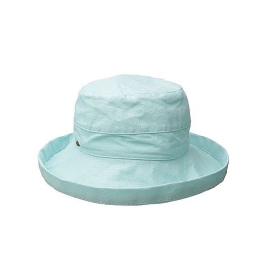 Scala Women's Medium Brim Cotton Hat - Aqua