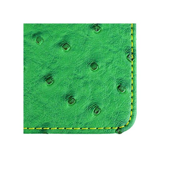 On Par Premium Ostrich Golf Scorecard Holder - Green/Yellow