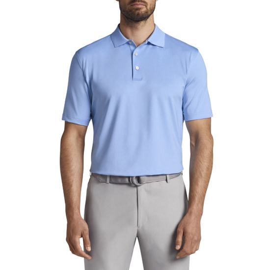 Miura Men's Peter Millar Jersey Polo Golf Shirt - Blue