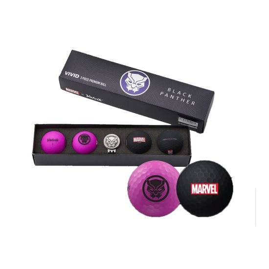 Volvik Vivid Golf Balls Marvel Gift Sets - Black Panther