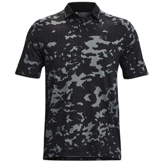 Under Armour Men's UA Iso-Chill Charged Camo Golf Polo - Black/Jet Gray