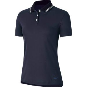 Nike Women's Dri-Fit Victory Short Sleeve Solid Golf Polo - College Navy/White