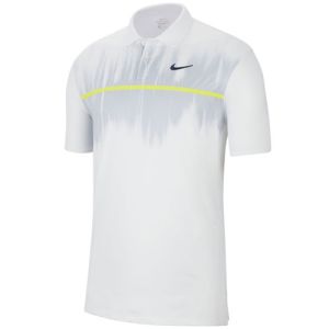 Nike Men's Dri-FIT Vapor Printed Golf Polo - White/Sky Grey/Lemon Venom