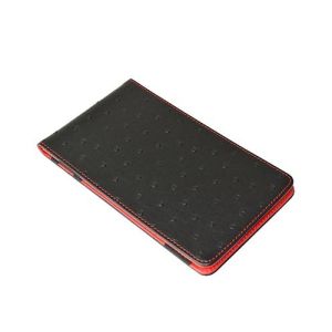 On Par Premium Ostrich Golf Scorecard Holder - Black/Red
