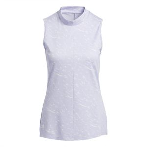 Adidas Women's  Jacquard Primeblue Sleeveless Golf Polo Shirt - Violet Tone