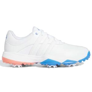 Adidas Junior Tour360 22 Golf Shoes - Cloud White/Cloud White/Blue Rush