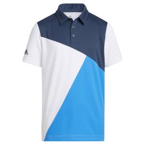 Adidas Boys Heat.Rdy Golf Polo Shirt - Crew Navy/Blue Rush/White