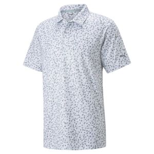 Puma Men's Mattr Fancy Plants Golf Polo Shirt - Bright White/Quiet Shade