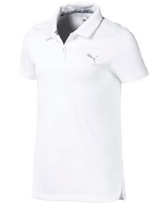 PUMA Junior Girls Essential Golf Polo - Bright White