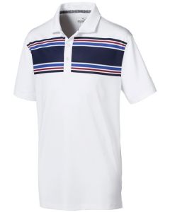 Puma Juniors Montauk Golf Polo - Bright White / Peacoat