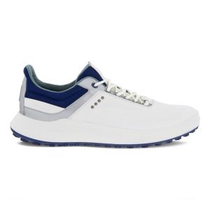 Ecco Men's Core Golf Shoes - White/Silver Metallic/Blue Depths