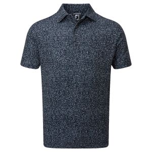 Footjoy Men's Granite Print Lisle Golf Shirt - Navy/White