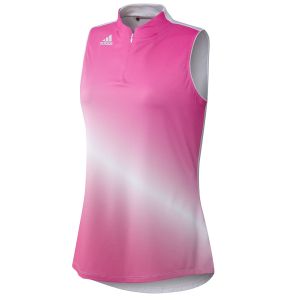 Adidas Women's AeroReady Gradient Sleeveless Polo - Screaming Pink