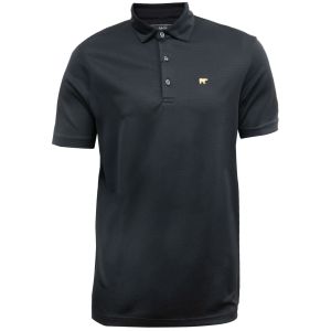 Jack Nicklaus Men's Solid Stripe Texture with Self-Collar Polo - Caviar