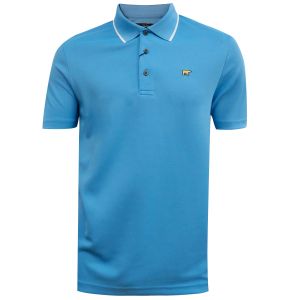 Jack Nicklaus Men's Fancy Contrast Collar Solid Polo - Azure Blue