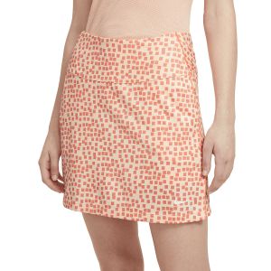 Nike Women's Dry 17" Grid Golf Skirt - Crimson Tint/Bright Mango/White