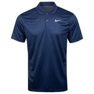 Nike Men's Dri-FIT Victory Printed Golf Polo - Midnight Navy/White