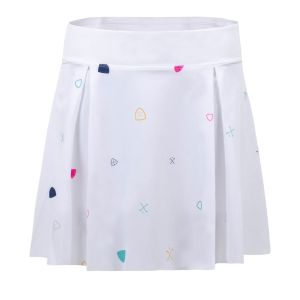 Nike Women's Club Dri-Fit Long Printed Golf Skirt - White/Obsidian