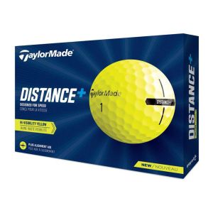 TaylorMade 2021 Distance+ Golf Balls 1 Dozen - Yellow